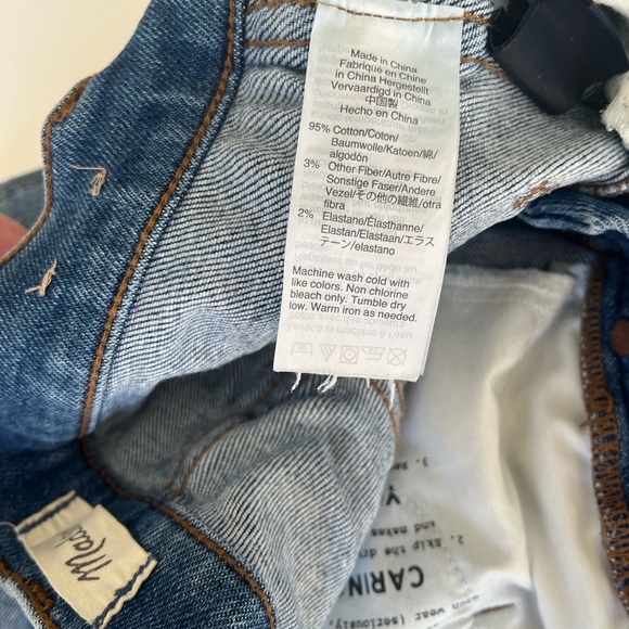 NWT Madewell 10" High Rise Skinny Blue Denim Jeans Women's Size 26T - Picture 6 of 8